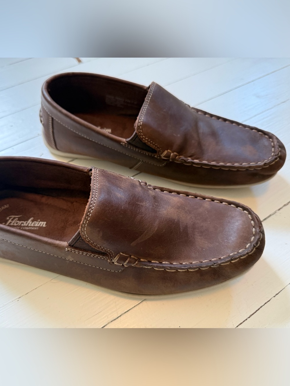 Boy’s Florsheim Jasper Venetian Jr Brown Leather Slip-On Moccasin Loafers